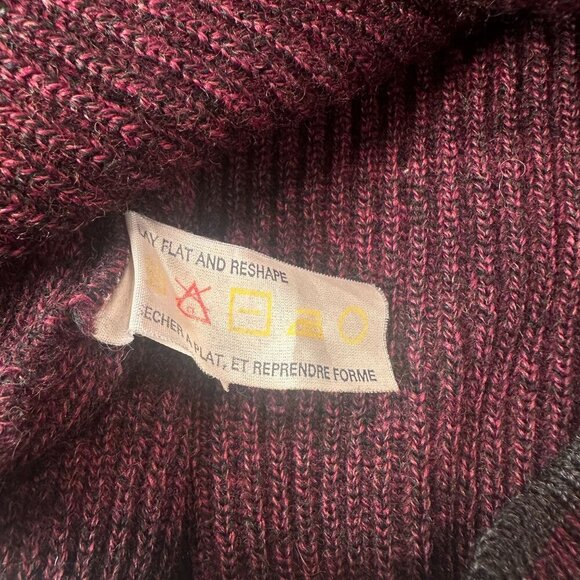 Gant Scotland Wool Sweater Mens Crewneck Pullover Burgundy Medium Oversized - Picture 5 of 15